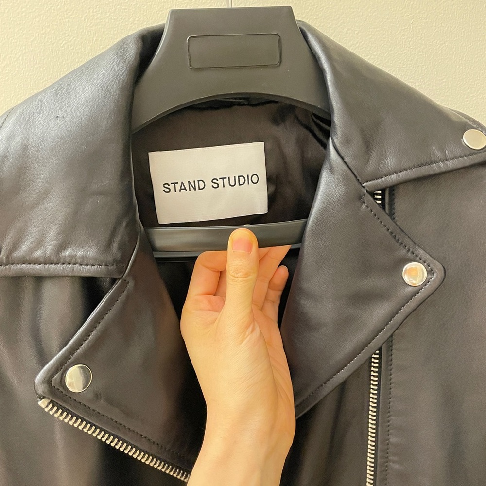 Stand Studio Iconic Leather Jacket Coat Black Siz… - image 2